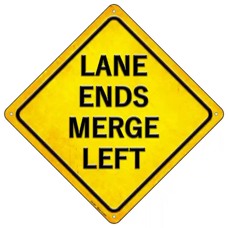 Merge Left Novelty Metal Crossing Sign 16.5" (CX)