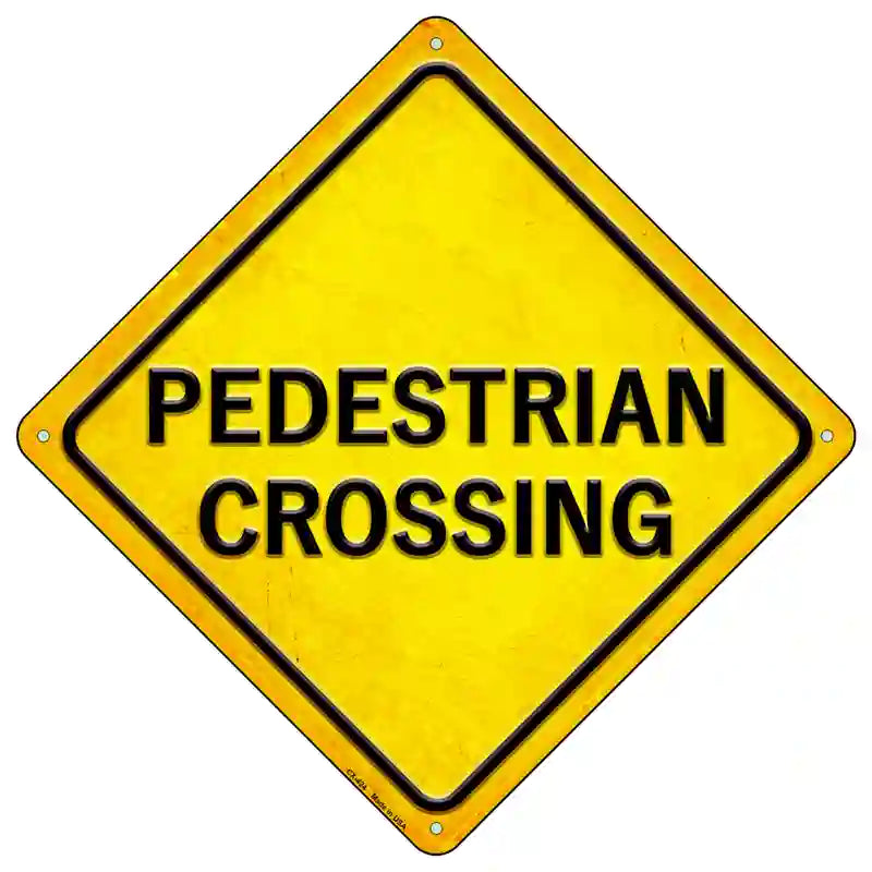 Pedestrian Xing Novelty Metal Crossing Sign 16.5" (CX)