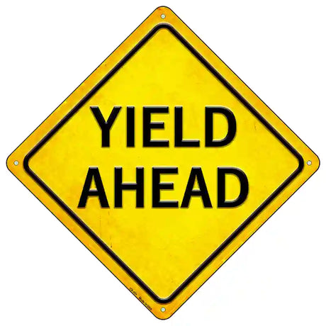 Yield Ahead Novelty Metal Crossing Sign 16.5" (CX)