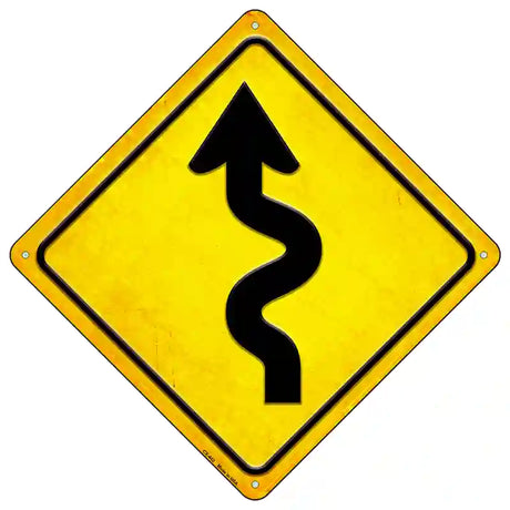 Curvy Road Novelty Metal Crossing Sign 16.5" (CX)