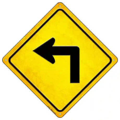 Left Turn Novelty Metal Crossing Sign 16.5" (CX)