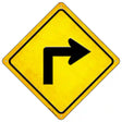 Right Turn Novelty Metal Crossing Sign 16.5" (CX)