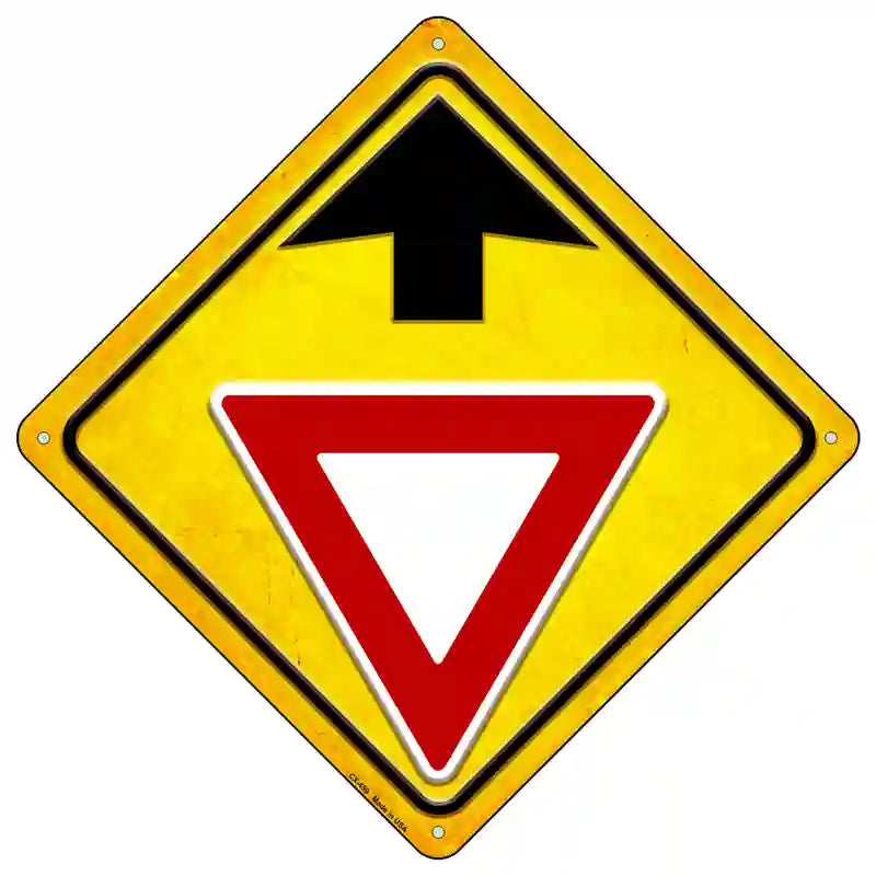 Yield Ahead Novelty Metal Crossing Sign CX-459 16.5" (CX)