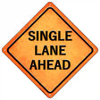 Single Lane Ahead Novelty Metal Crossing Sign 16.5" (CX)