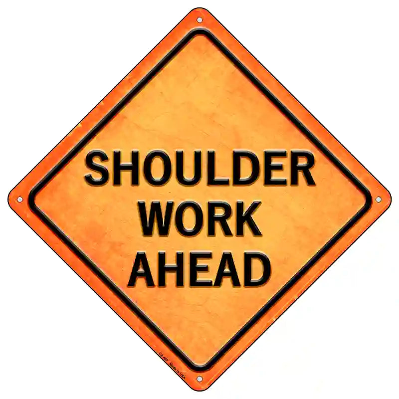 Shoulder Work Ahead Novelty Metal Crossing Sign 16.5" (CX)