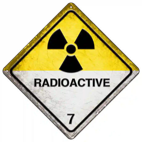 Radioactive 7 Small Novelty Metal Crossing Sign 16.5" (CX)