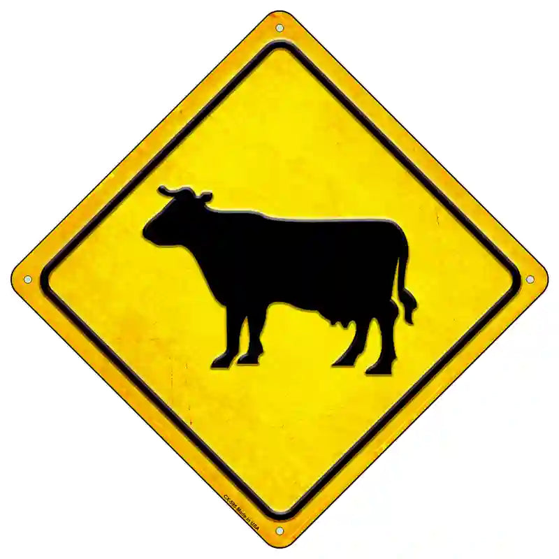 Cow Novelty Metal Crossing Sign 16.5" (CX)