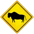 Buffalo Novelty Metal Crossing Sign 16.5" (CX)