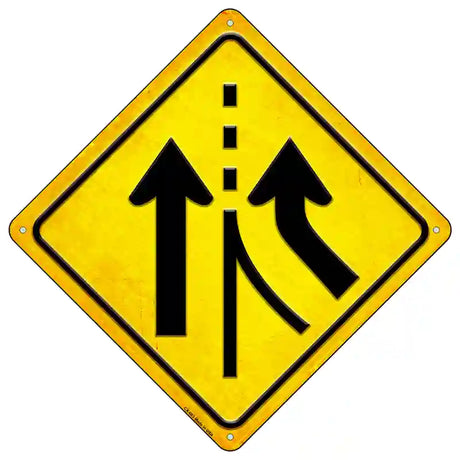 Lane Merging Novelty Metal Crossing Sign 16.5" (CX)