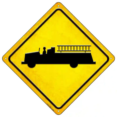 Firetruck Novelty Metal Crossing Sign 16.5" (CX)