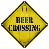 Beer Bottle Crossing Novelty Metal Crossing Sign 16.5" (CX)