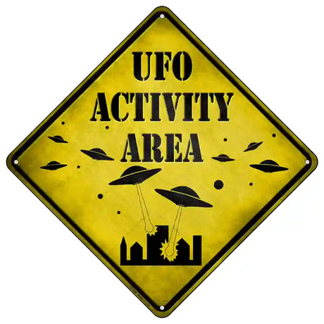 UFO Activity Area Novelty Metal Crossing Sign 16.5" (CX)