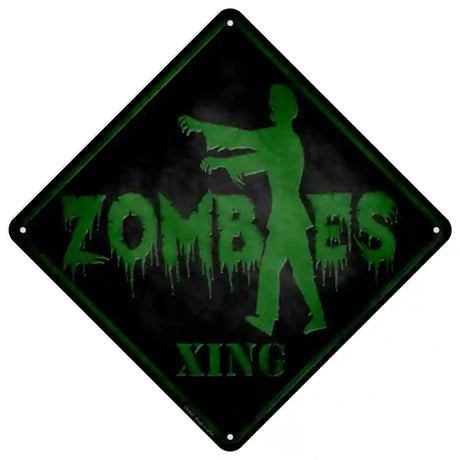 Zombie Crossing Novelty Metal Crossing Sign 16.5" (CX)