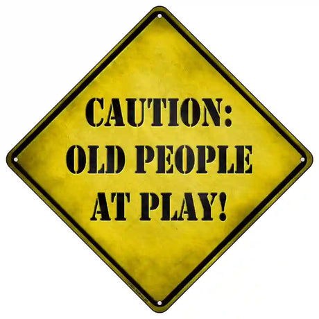 Old People At Play Novelty Metal Crossing Sign 16.5" (CX)