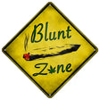 Blunt Zone Novelty Metal Crossing Sign 16.5" (CX)