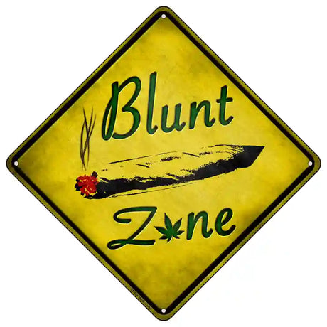 Blunt Zone Novelty Metal Crossing Sign 16.5" (CX)