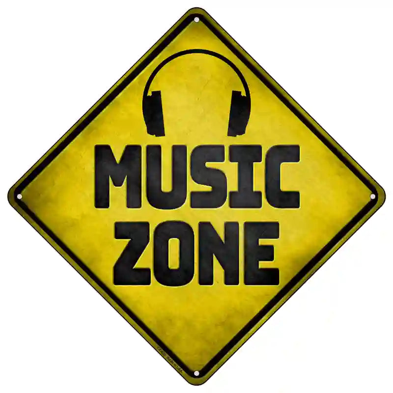 Music Zone Novelty Metal Crossing Sign 16.5" (CX)