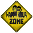 Happy Hour Zone Novelty Metal Crossing Sign 16.5" (CX)