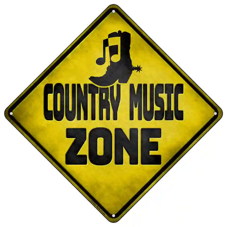 Country Music Zone Novelty Metal Crossing Sign 16.5" (CX)