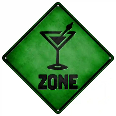 Martini Zone Green Novelty Metal Crossing Sign 16.5" (CX)