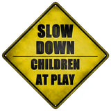 Slow Down Children At Play Novelty Metal Crossing Sign 16.5" (CX)