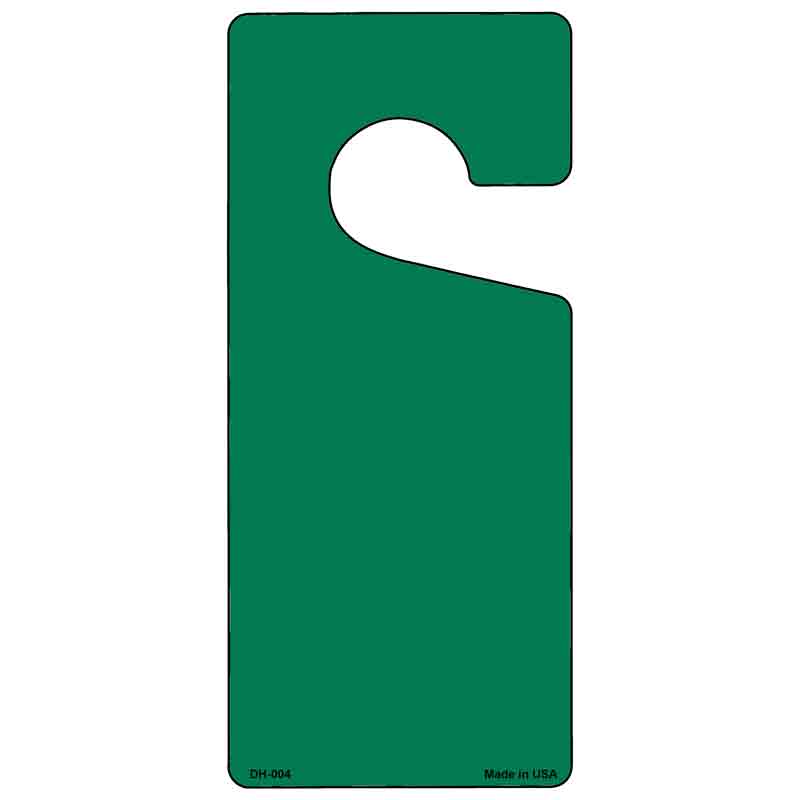 Green Solid Blank Novelty Metal Door Hanger DH-004