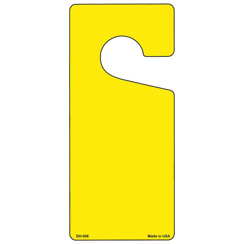 Yellow Solid Blank Novelty Metal Door Hanger DH-006