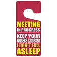 Meeting In Progress Novelty Metal Door Hanger DH-018