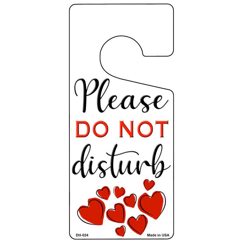 Please Do Not Disturb Hearts Novelty Metal Door Hanger DH-024