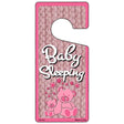 Baby Sleeping Pink Novelty Metal Door Hanger DH-101