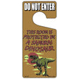 Protected By A Samurai Dinosaur Novelty Metal Door Hanger DH-116