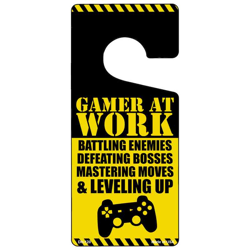 Gamer At Work Console Novelty Metal Door Hanger DH-120