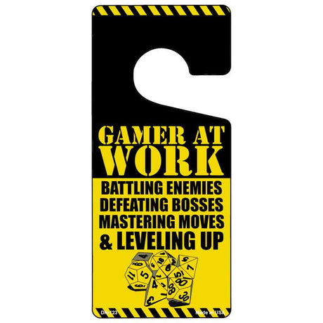 Gamer At Work Dice Novelty Metal Door Hanger DH-123