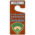 Check The Ball Field Baseball Novelty Metal Door Hanger DH-147