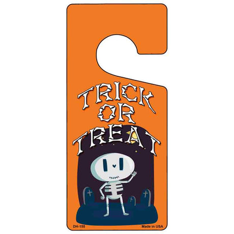 Trick Or Treat Skeleton Novelty Metal Door Hanger DH-155