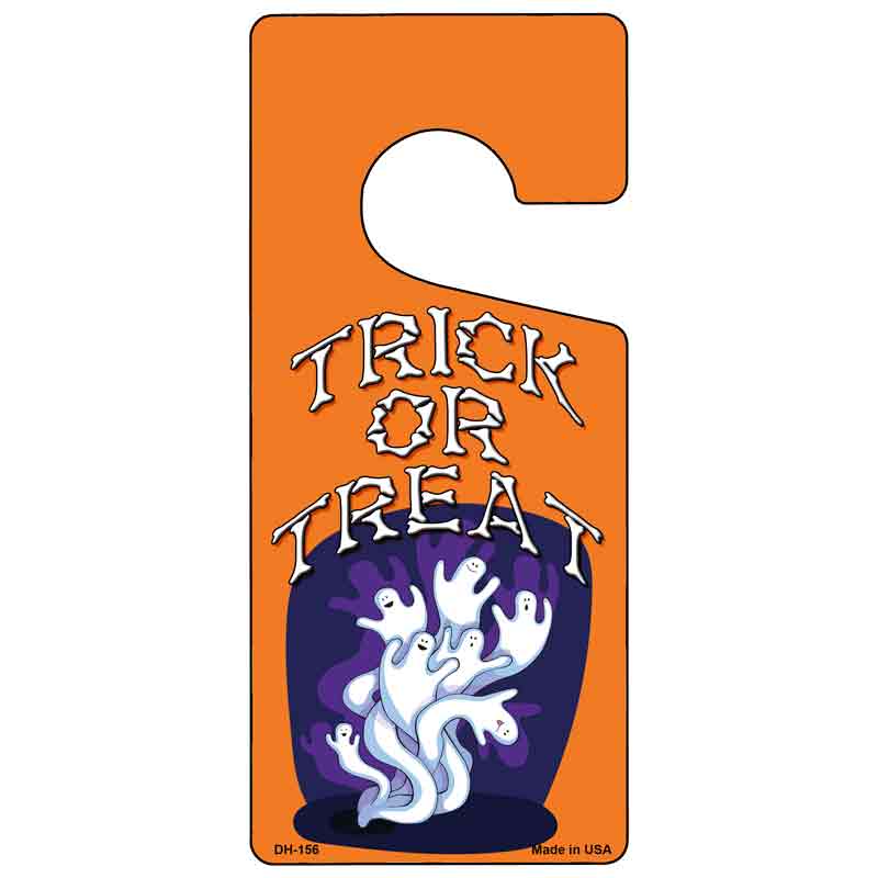 Trick Or Treat Ghost Novelty Metal Door Hanger DH-156