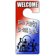 The Party Is Out Back Novelty Metal Door Hanger DH-158