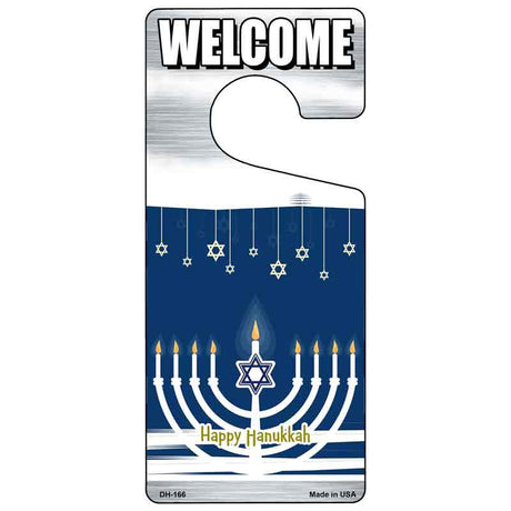 Happy Hanukkah Menorah Novelty Metal Door Hanger DH-166