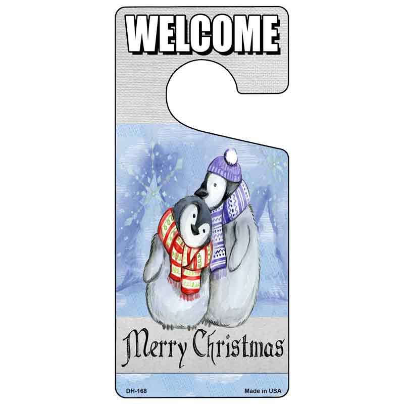 Merry Christmas Penguin Novelty Metal Door Hanger DH-168