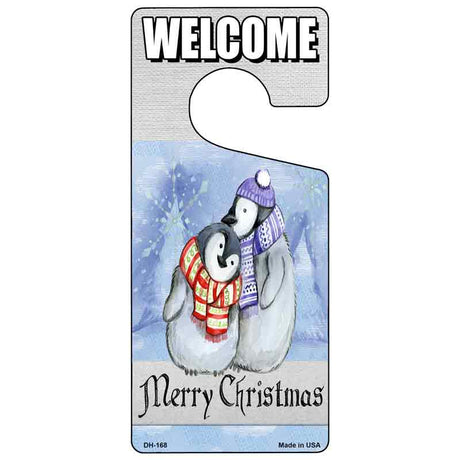 Merry Christmas Penguin Novelty Metal Door Hanger DH-168