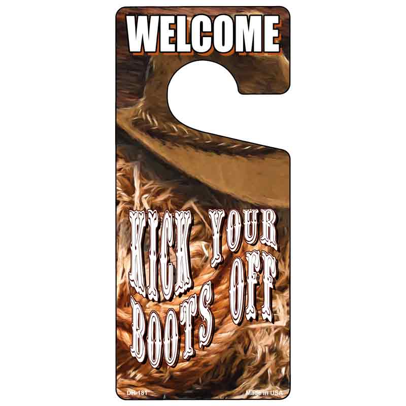 Kick Your Boots Off Novelty Metal Door Hanger DH-181