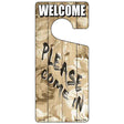 Please Come In Tan Novelty Metal Door Hanger DH-189