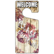 Please Come In Pink Flowers Novelty Metal Door Hanger DH-190