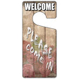 Please Come In Roses Novelty Metal Door Hanger DH-191