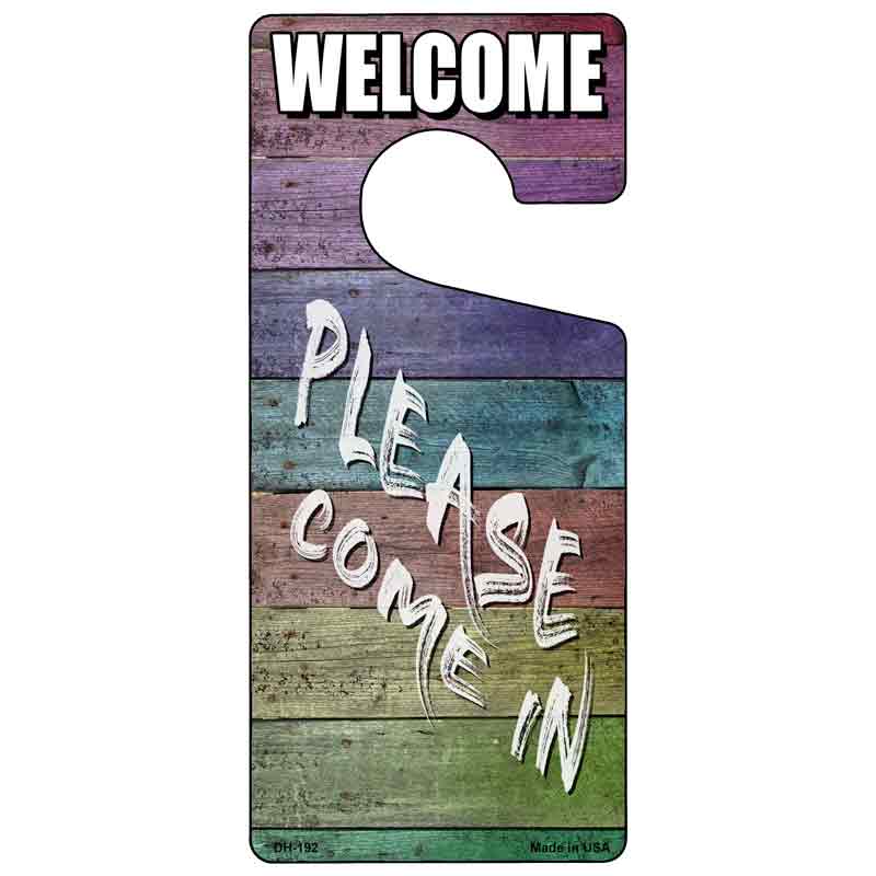 Please Come In Rainbow Novelty Metal Door Hanger DH-192