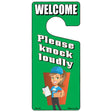 Please Knock Loudly Novelty Metal Door Hanger DH-194