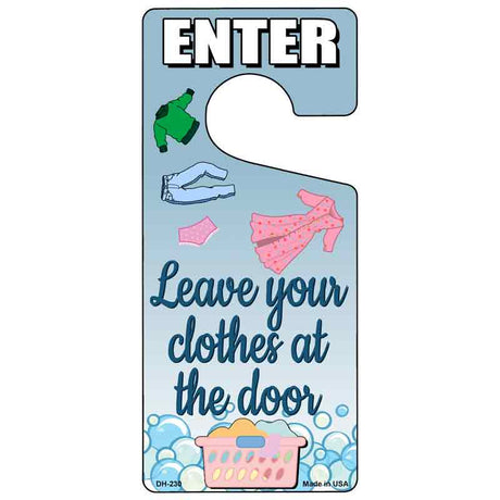 Leave Your Clothes Novelty Metal Door Hanger DH-230