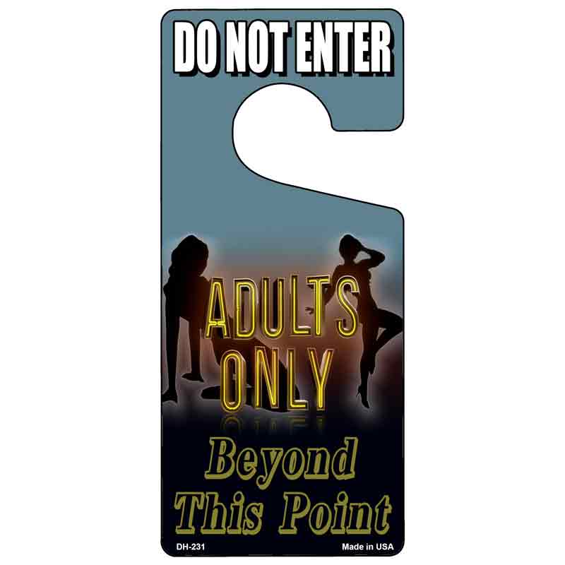 Adults Only Novelty Metal Door Hanger DH-231