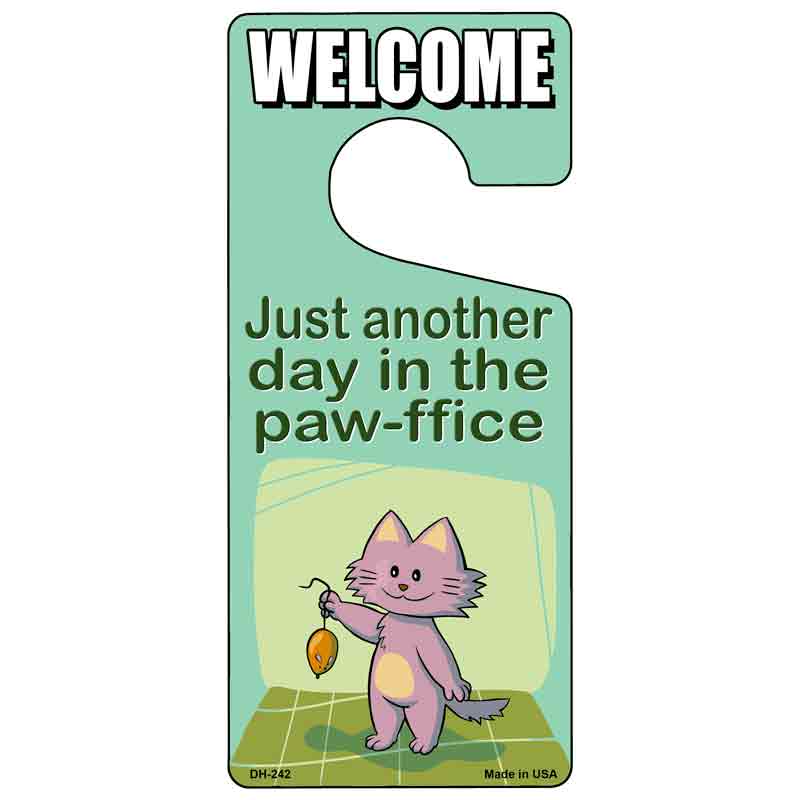 Pawffice Cat Novelty Metal Door Hanger DH-242