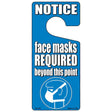 Face Masks Required Blue Novelty Metal Door Hanger DH-250